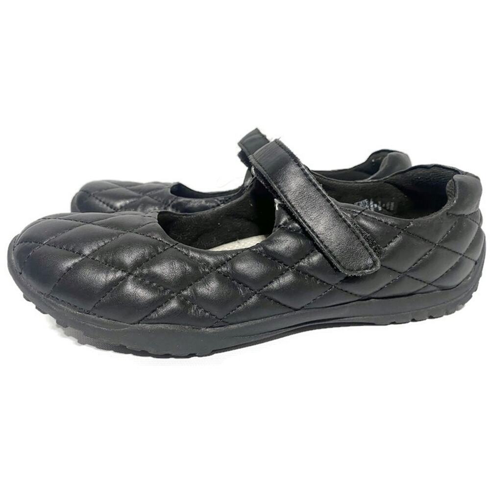 Lands' End Women's Mary Jane Shoes Size 6 Black Leather Quilted Strap Buckle - Picture 6 of 8